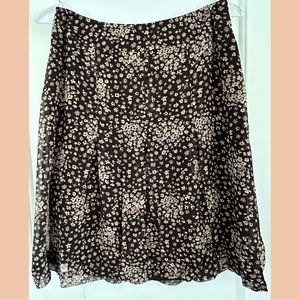 Anne Klein Brown Floral Skirt